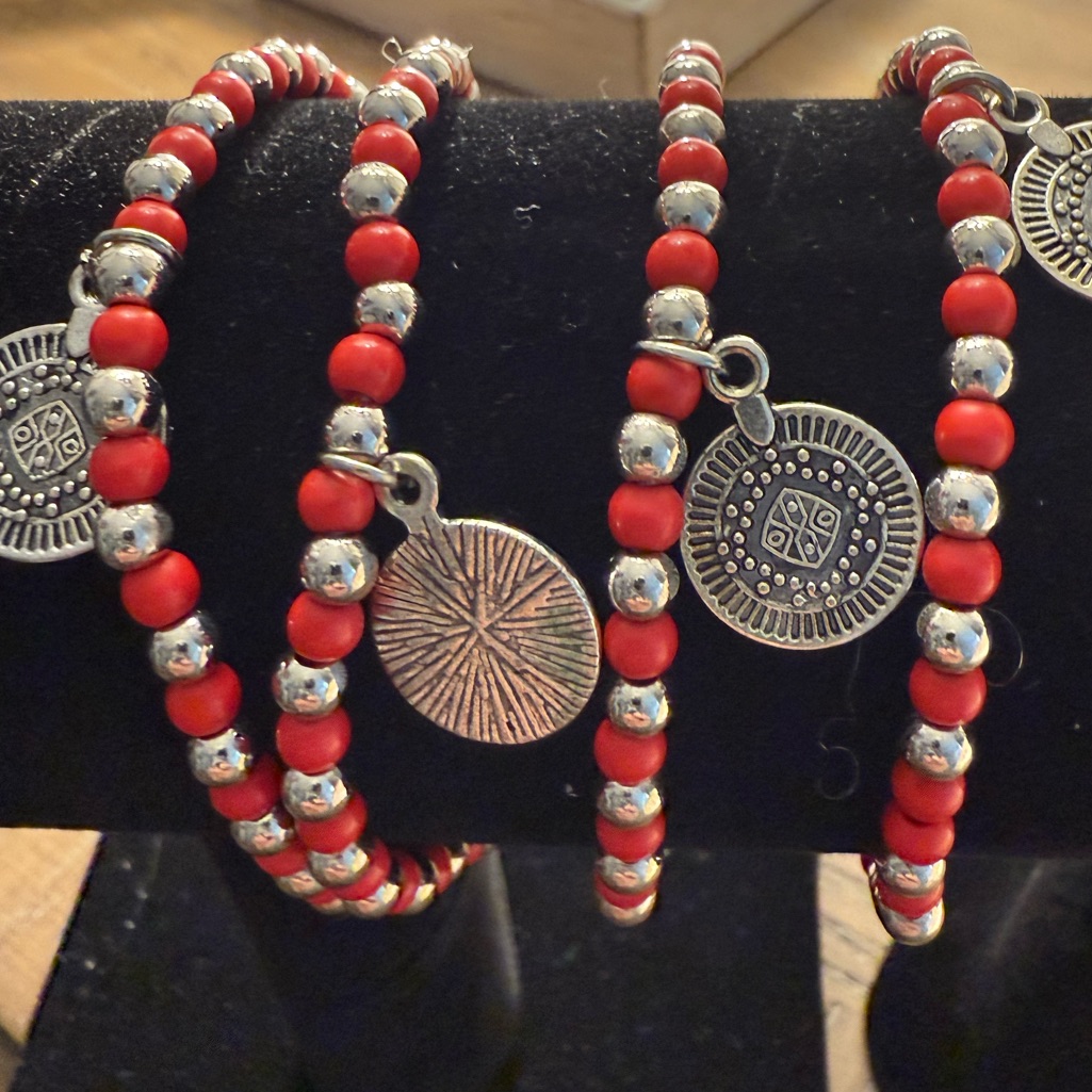 Susan Graver Red Garnet Bracelet Collection